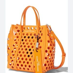 Marc Jacobs Orange Perforated Leather Tote